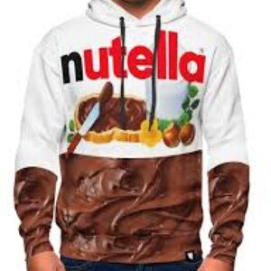 Newcosplace unisex Nutella novelty foodie 3D graphic, silky soft hoodieSZ-XL